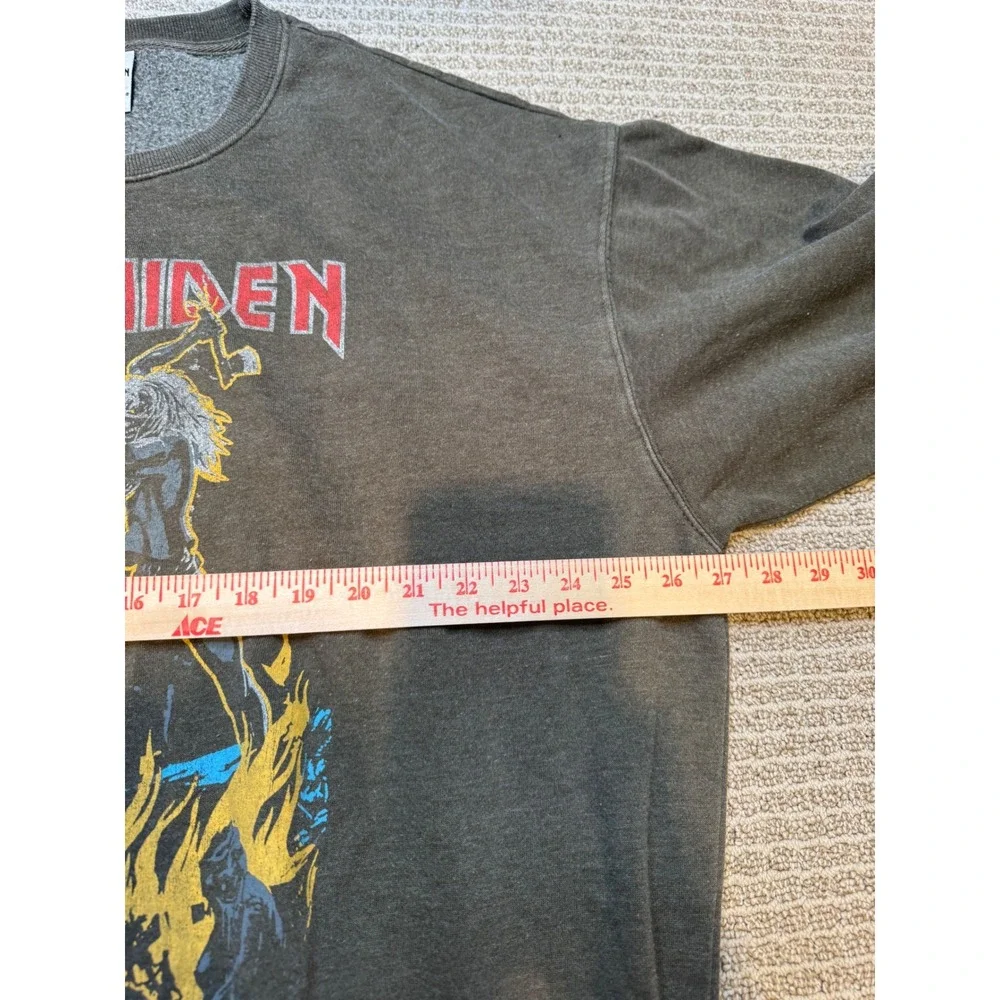 Iron Maiden Number‎ of the Beast Graphic Sweatshirt Washed Grey 2X 2023 QY217